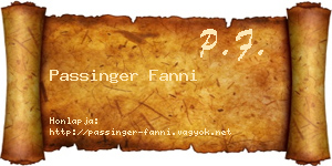 Passinger Fanni névjegykártya