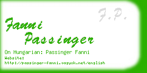 fanni passinger business card